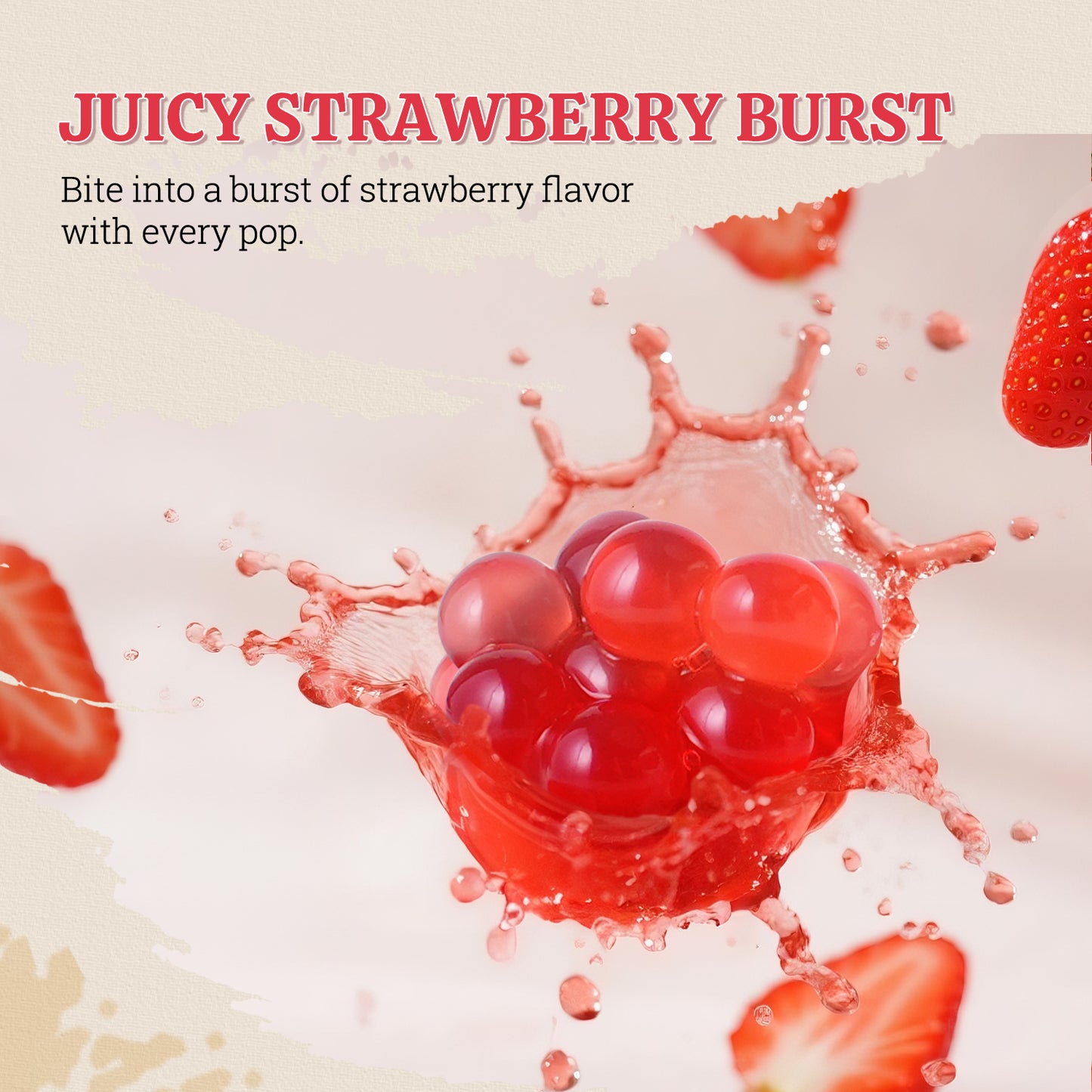 52USA Strawberry Popping Boba Peals 7.05 Pounds, Bursting Boba Pearls for Bubble Tea, Beverages, Ice Cream, Shakes, Yogurt, Desserts, Smoothies & Drinks Toppings