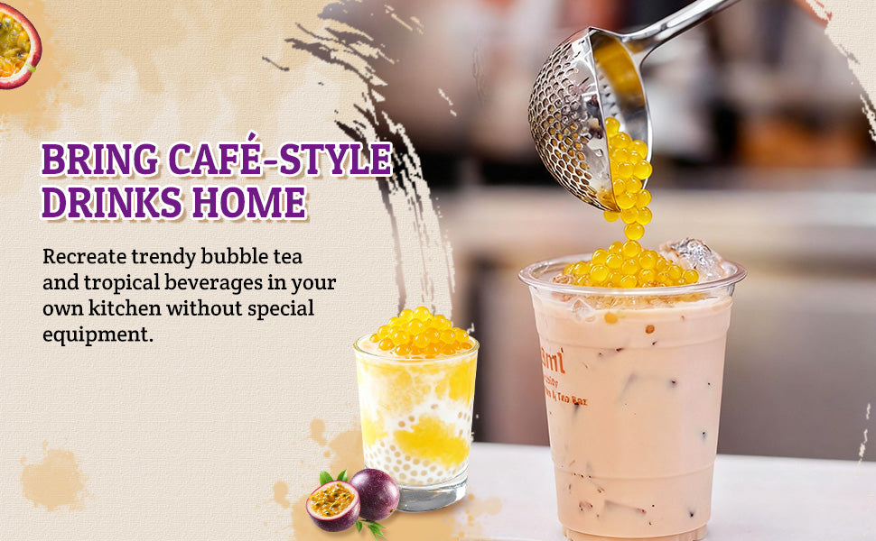 52USA Passion Fruit Popping Boba Peals 7.05 Pound (3.2kg), Bursting Boba Pearls for Bubble Tea, Beverages, Ice Cream, Shakes, Yogurt, Desserts, Smoothies & Drinks Toppings