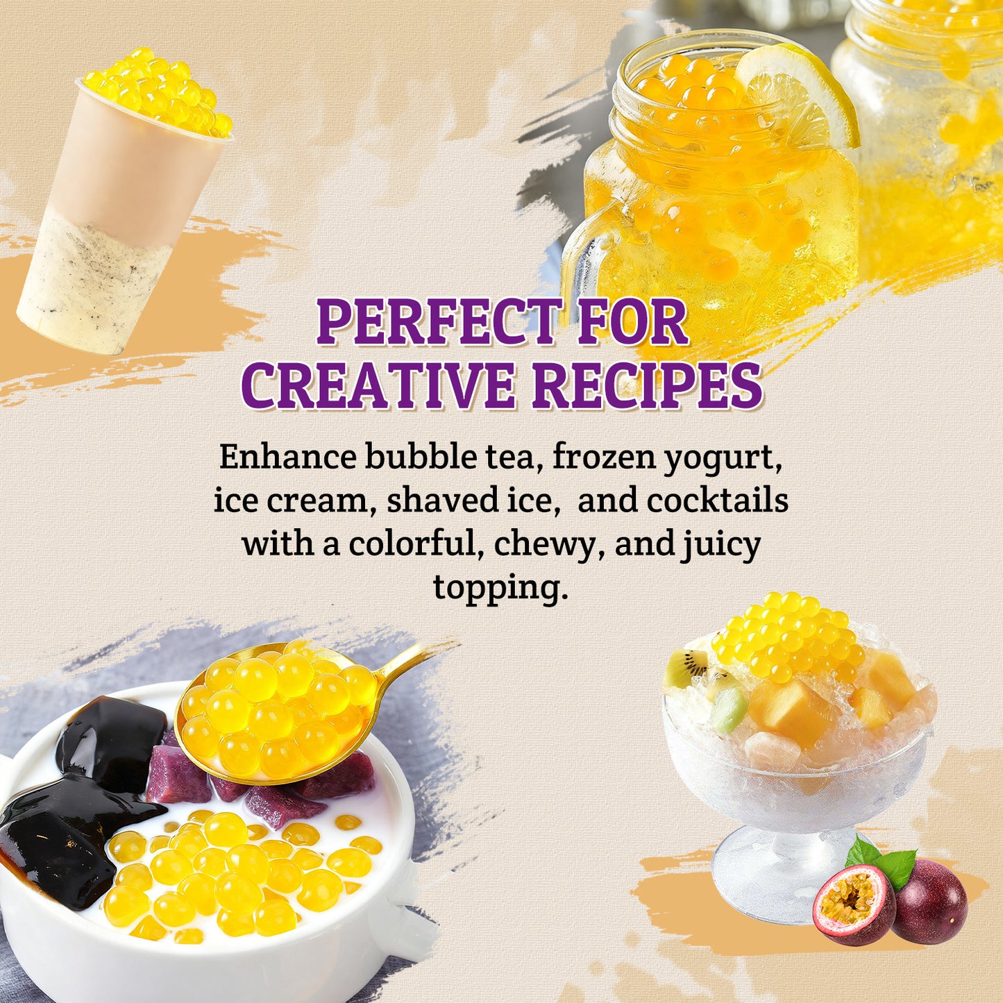 52USA Passion Fruit Popping Boba (7 lb / 3.2 kg)