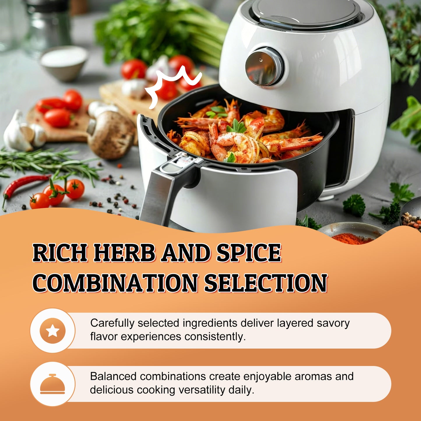 52USA 4 packs Air Fryer seasonings 250ml PET shakers
