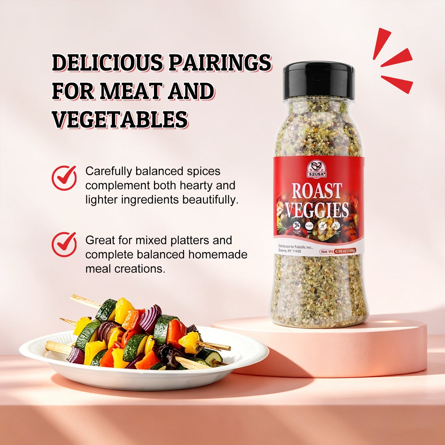 52USA 4 packs Air Fryer seasonings 250ml PET shakers