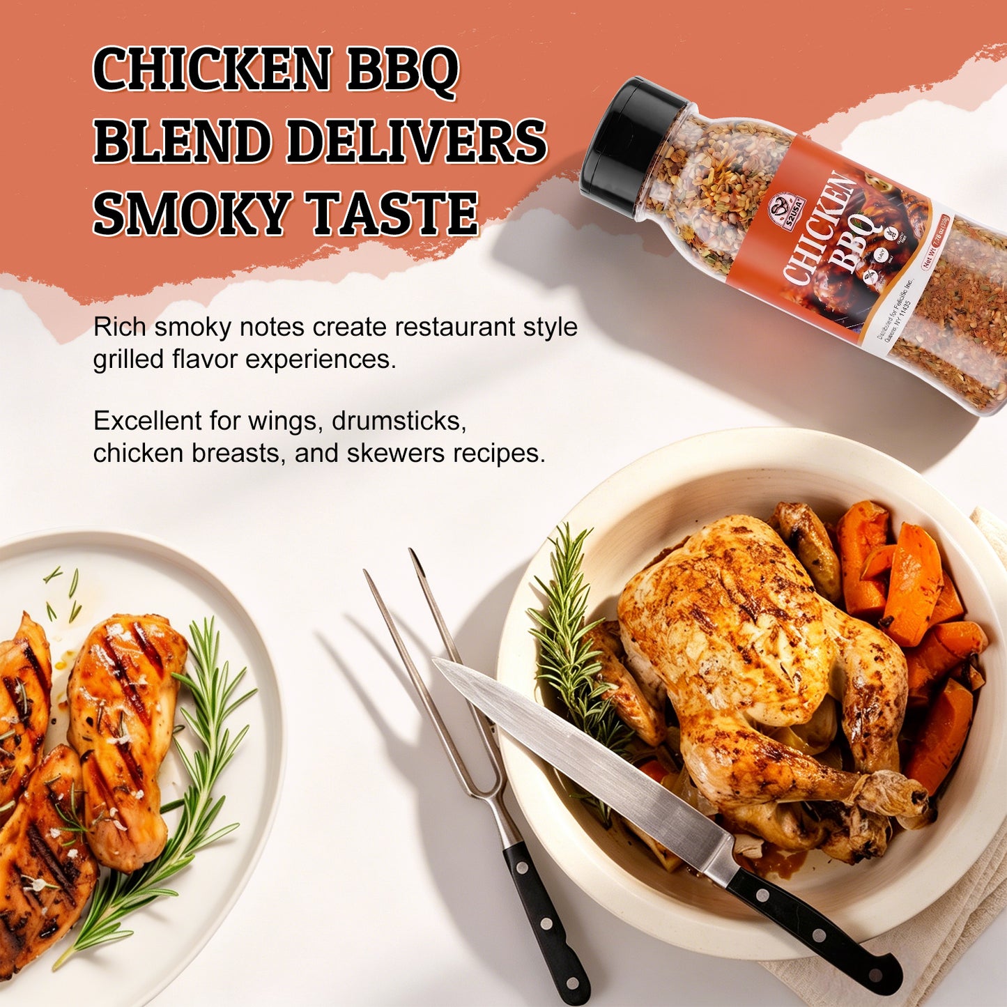 52USA 4 packs Air Fryer seasonings 250ml PET shakers