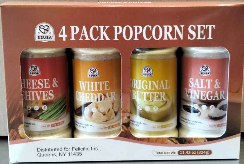 52USA 4 packs Popcorn set,100ml PET shakers