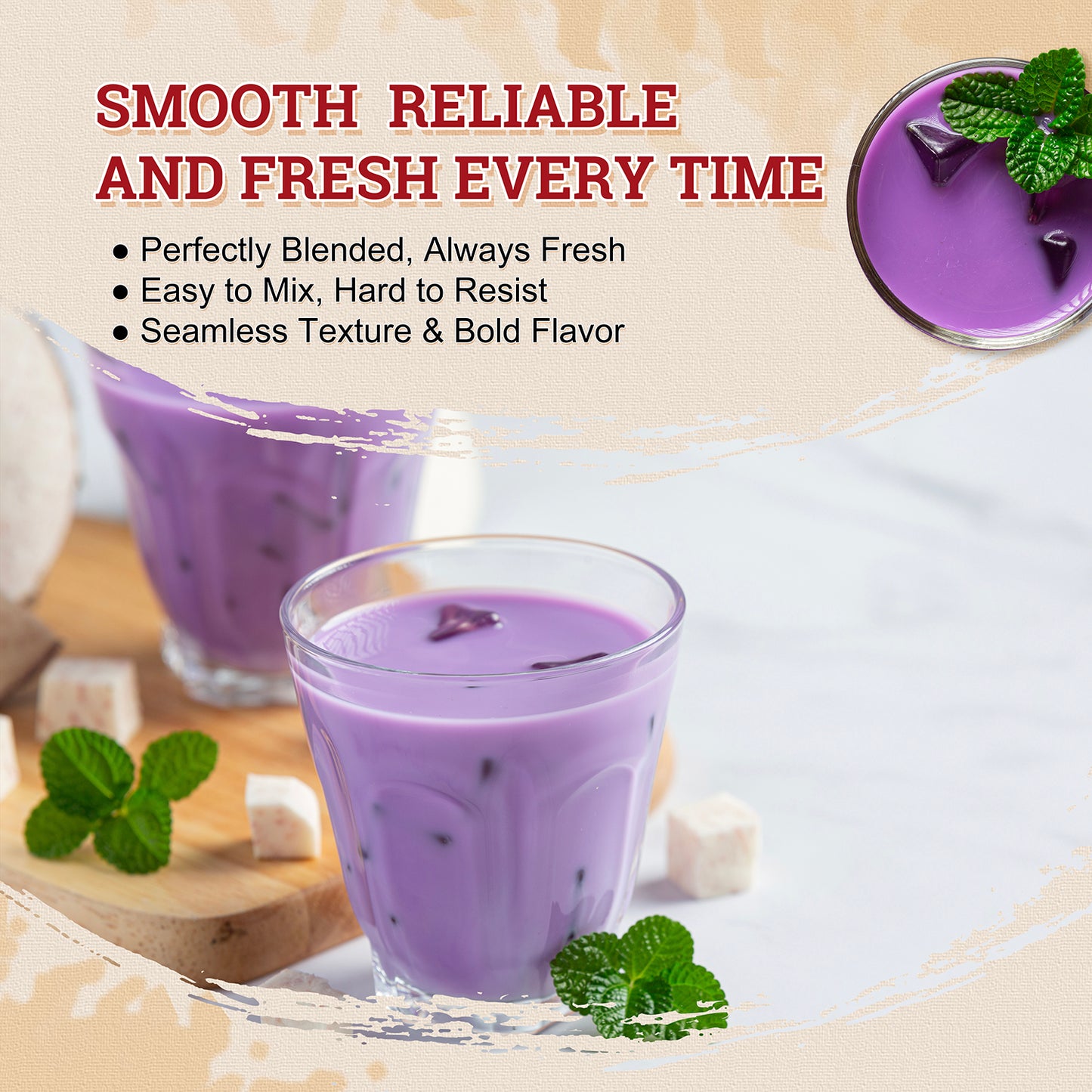 52USA Taro Flavored Powder 1kg – Premium Mix for Bubble Tea, Smoothies, Milk Tea & Desserts