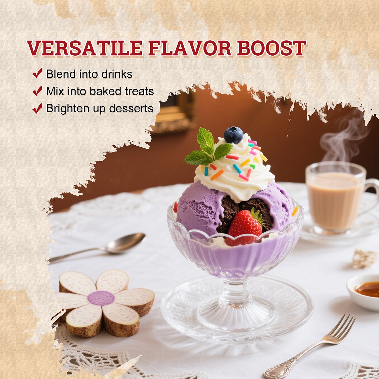 52USA Taro Flavored Powder 1kg – Premium Mix for Bubble Tea, Smoothies, Milk Tea & Desserts