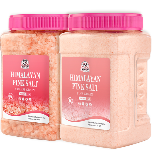 52USA Himalayan Pink Salt Coarse & Fine Combo, 2-Pack (80oz Each), Natural Unrefined Pink Salt, Non-GMO, Kosher Certified, for Grinder & Cooking, Rich in Minerals
