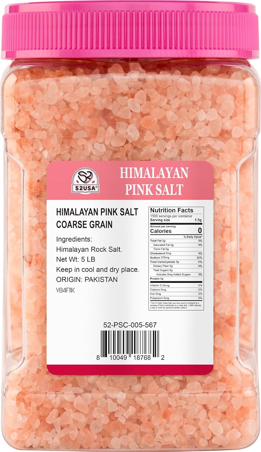 Himalayan Pink Salt, Coarse Salt 5lb (80oz)