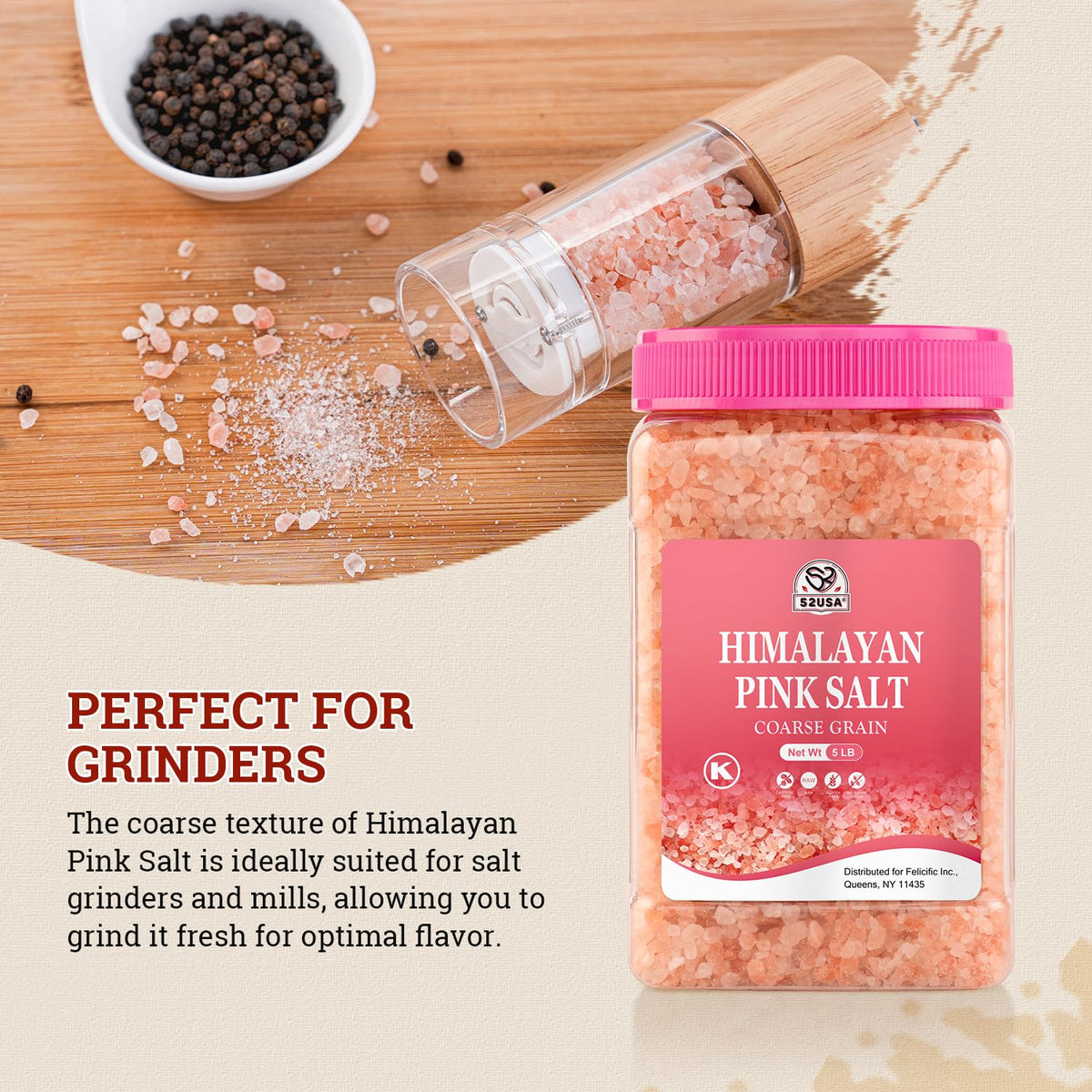 Pink Salt Course 52usa Himalayan Pink Salt, Coarse Salt, 100% pure and natural salt rich ...